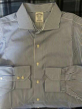 Brooks Brothers Regent Multicolor Stripes Blue White Men’s Dress Shirt Size 16.5
